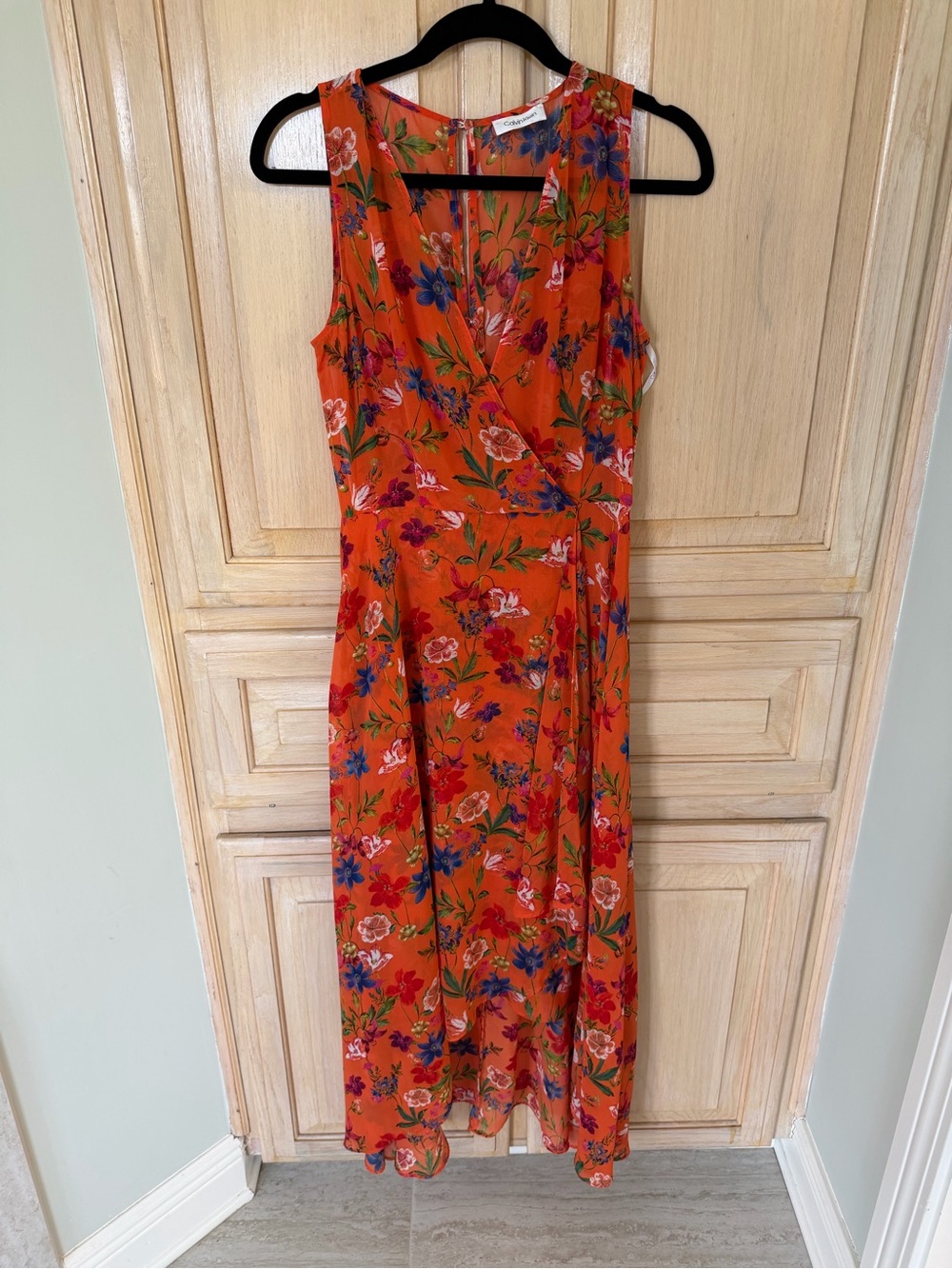 Calvin Klein Orange Floral Maxi Dress